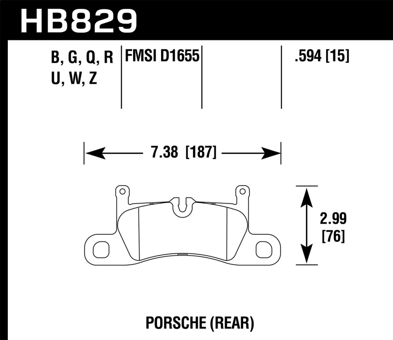 Hawk 12-17 Porsche 911 DTC-80 Race Rear Brake Pads - HB829Q.594