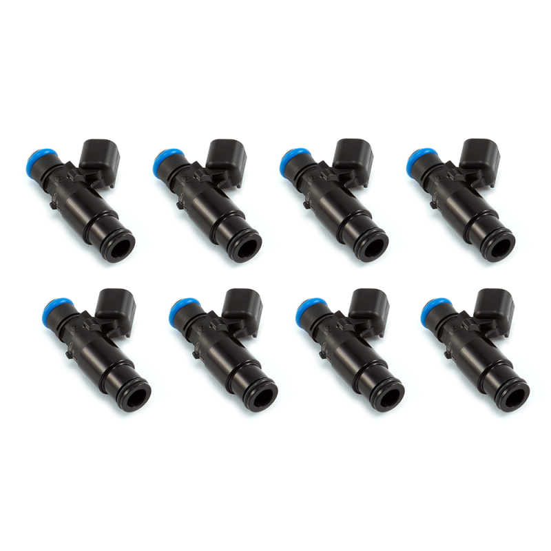 Injector Dynamics 2600-XDS Injectors - 48mm Length - 14mm Top - 14mm Bottom Adapter (Set of 8) - 2600.48.14.14B.8