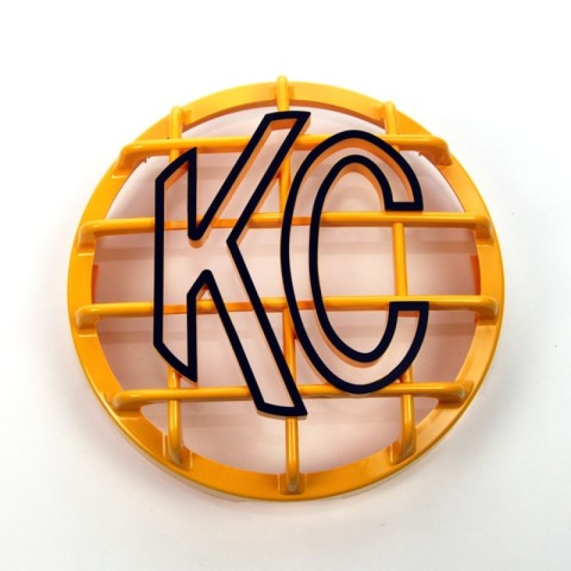 KC HiLiTES 6in. Round ABS Stone Guard for SlimLite/Daylighter Lights (Single) - Yellow/Black KC Logo - 7213