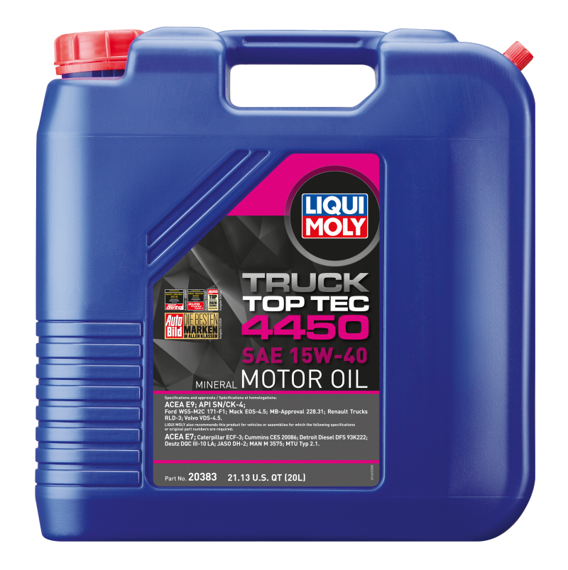 LIQUI MOLY 20L Top Tec Truck 4450 Motor Oil SAE 15W40 - 20383