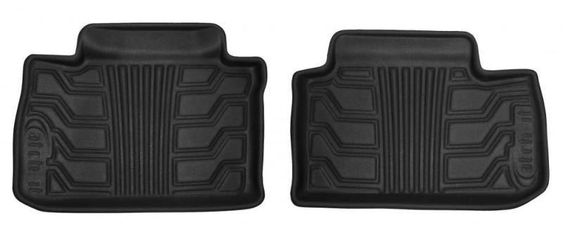 Lund 11-17 Ford Explorer (2nd Row) Catch-It Floormats Rear Floor Liner - Black (2 Pc.) - 383052-B