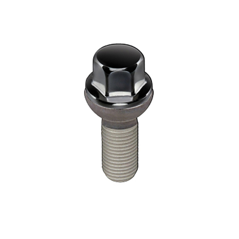 McGard Hex Lug Bolt (Radius Seat) M14X1.5 / 17mm Hex / 27.5mm Shank Length (Box of 50) - Black - 69874BK