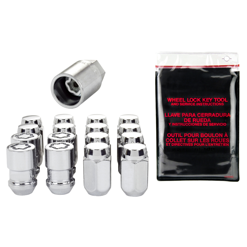 McGard 4 Lug Hex Install Kit w/Locks (Cone Seat Nut) 1/2-20 / 13/16 Hex / 1.5in. Length - Chrome - 84430