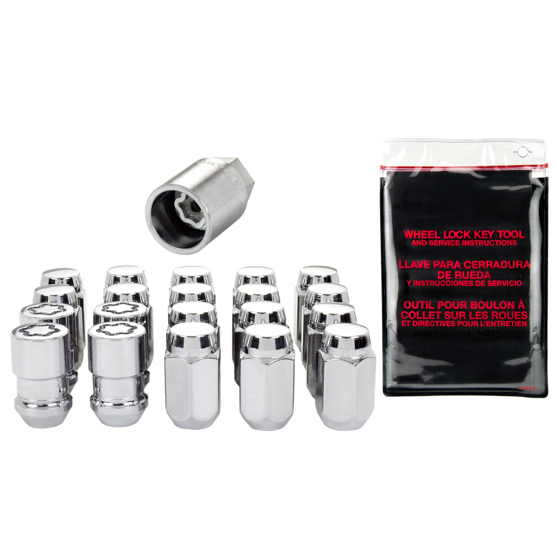 McGard 5 Lug Hex Install Kit w/Locks (Cone Seat Nut) 1/2-20 / 13/16 Hex / 1.5in. Length - Chrome - 84530