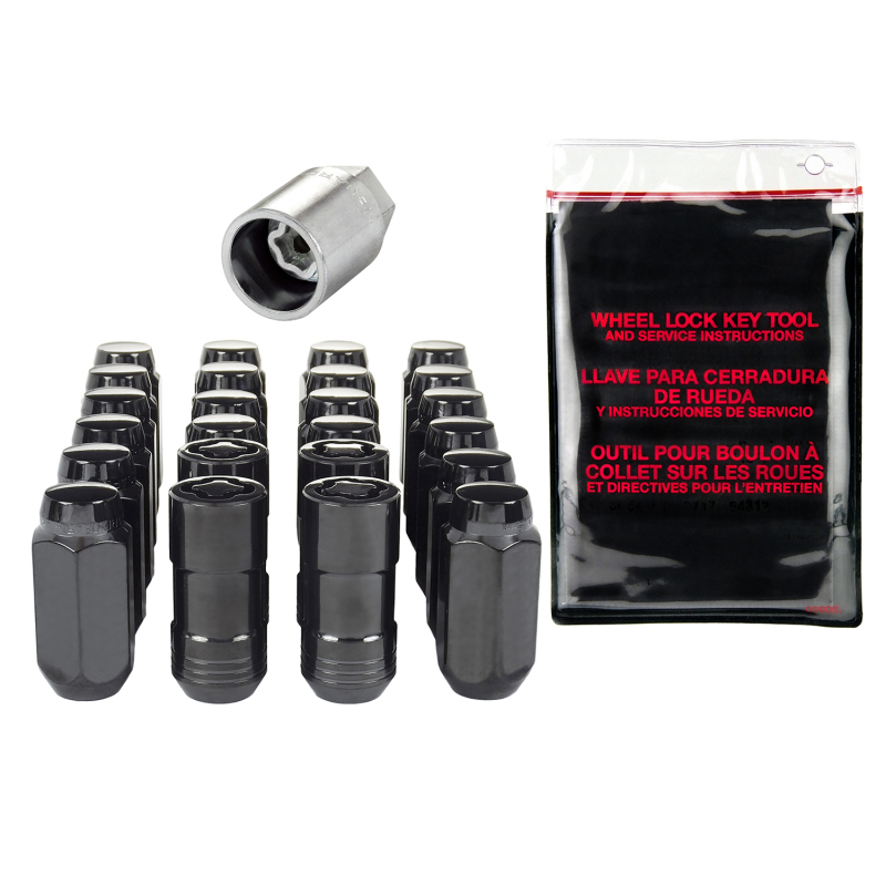 McGard 6 Lug Hex Install Kit w/Locks (Cone Seat Nut) M14X1.5 / 22mm Hex / 1.945in. Length - Black - 84640