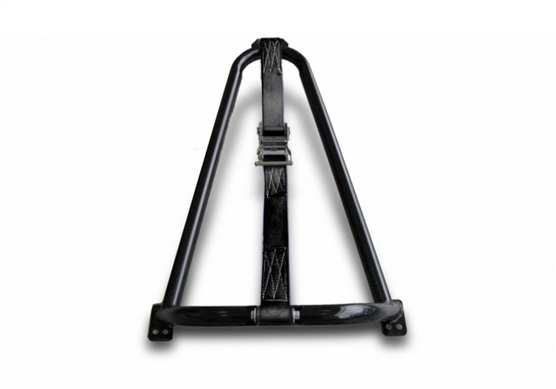 N-Fab Bed Mounted Tire Carrier Universal - Gloss Black - Black Strap - BM1TCBK