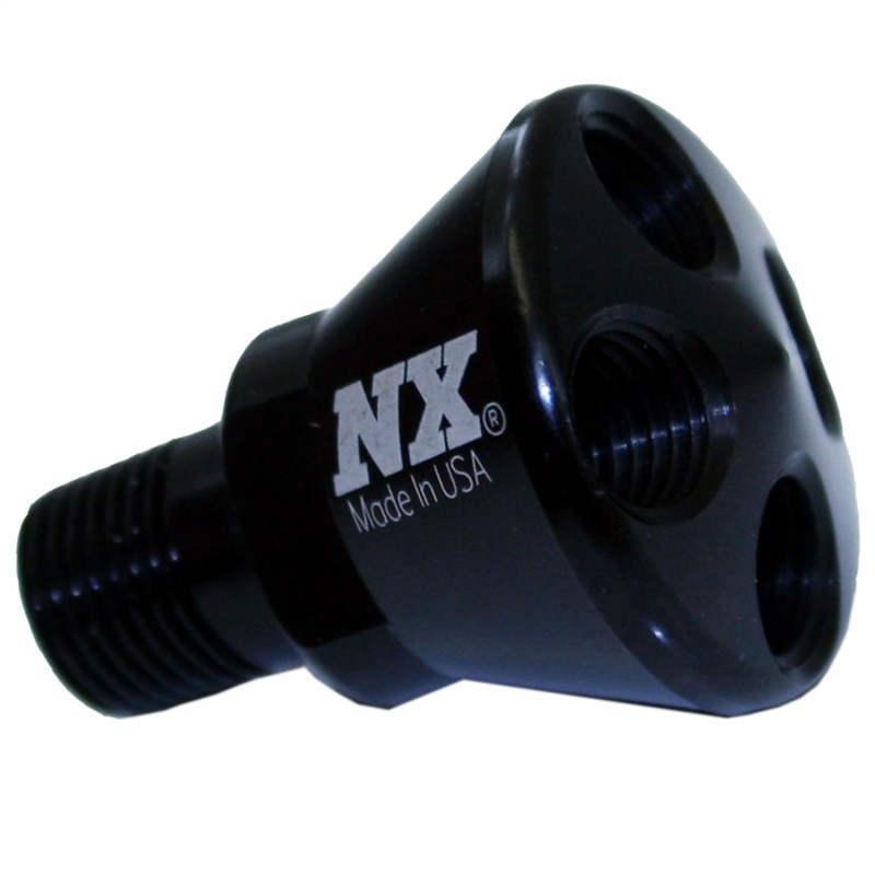 Nitrous Express 4 Port Micro Showerhead Distribution Block - Black - 15010B