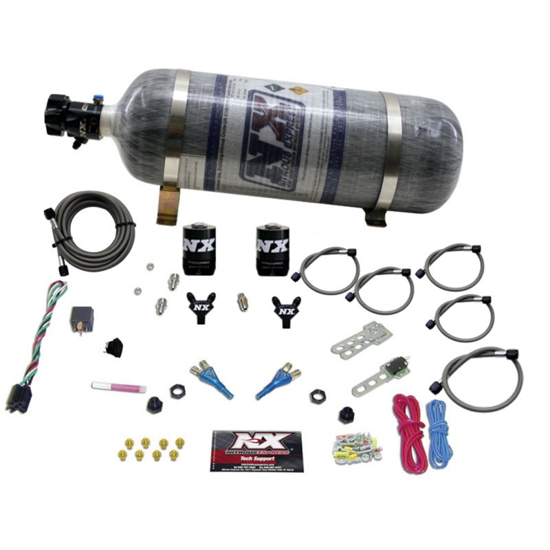 Nitrous Express Ford EFI Dual Nozzle Nitrous Kit (100-300HP) w/Composite Bottle - 20115-12