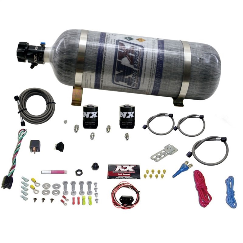 Nitrous Express Universal Fly By Wire Single Nozzle Nitrous Kit w/12lb Composite (Incl TPS Switch) - 20919-12