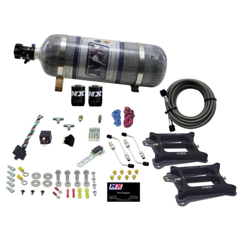 Nitrous Express Dual Holley/Gasoline Nitrous Kit (100-500HP) w/Composite Bottle - 50240-12