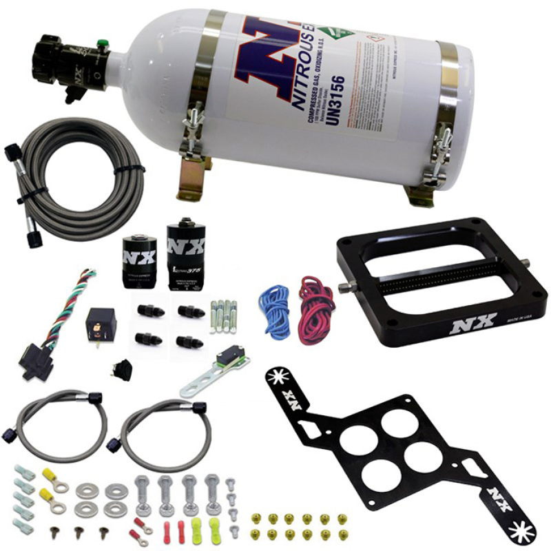 Nitrous Express 4500 RNC Conventional Nitrous Plate Kit w/.375in Solenoid w/10lb Bottle - 55170-10