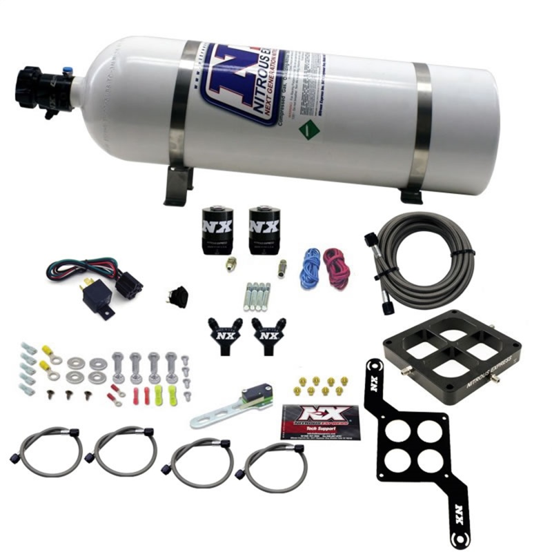 Nitrous Express Dominator Billet Crossbar Pro-Power Nitrous Kit (100-500HP) w/15lb Bottle - 60547-15