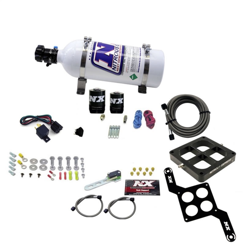 Nitrous Express Dominator Single Entry Billet Crossbar RNC Nitrous Kit (250-750HP) w/5lb Bottle - 63870-05