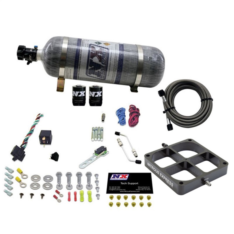 Nitrous Express Single Entry Crossbar 8500 Based Throttle Body Nitrous Kit w/12lb Composite Bottle - 63980-12