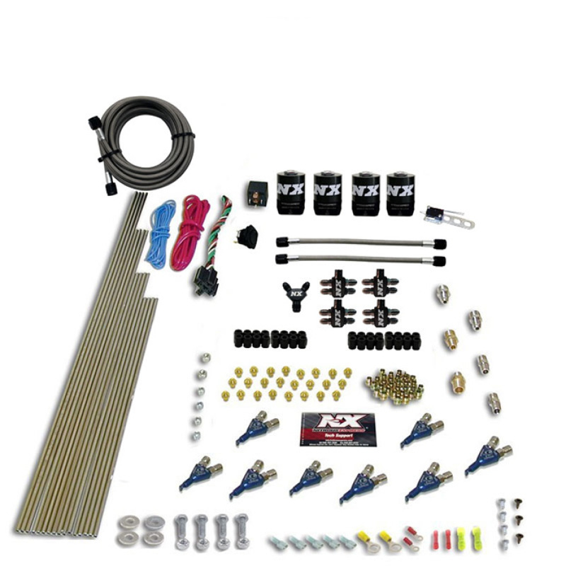 Nitrous Express 8 Cyl Piranha Direct Port 4 Solenoids Nitrous Kit (200-500HP EFI Jets) w/No Bottle - 80001EFI-00