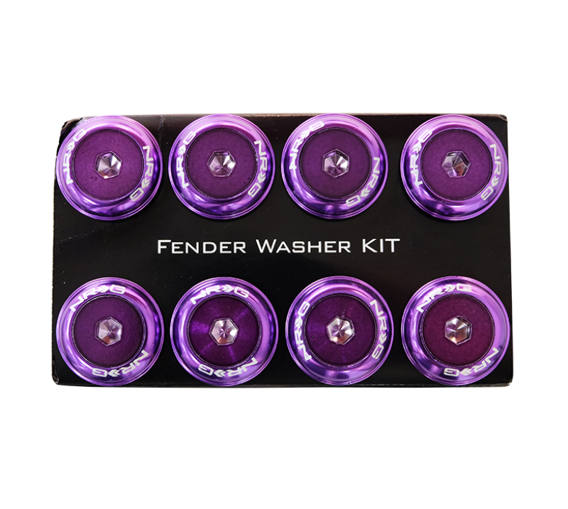 NRG Fender Washer Kit w/Color Matched M8 Bolt Rivets For Plastic (Purple) - Set of 8 - FW-800PP