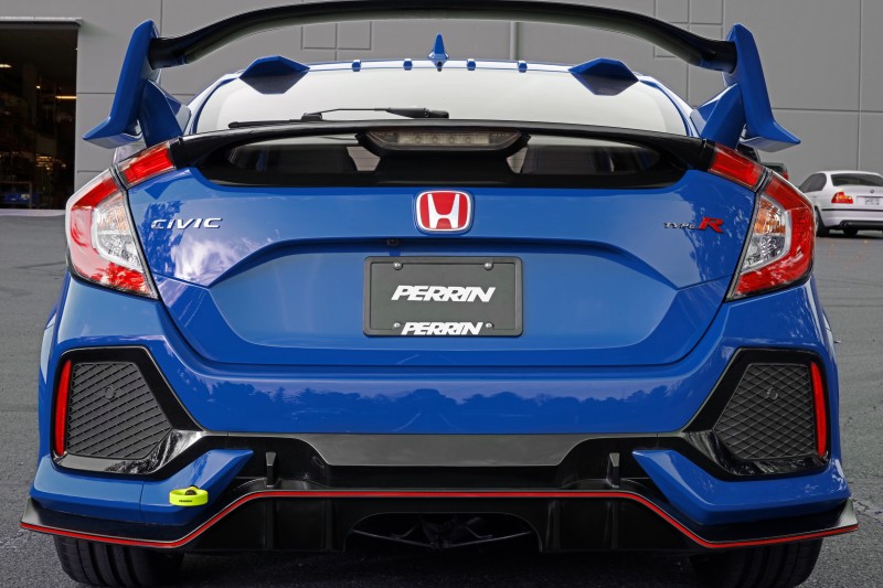PERRIN 17-21 Honda Civic Si/Type R/Touring/Hatchback Tow Hook Kit Rear - Neon Yellow - PHP-BDY-251NY