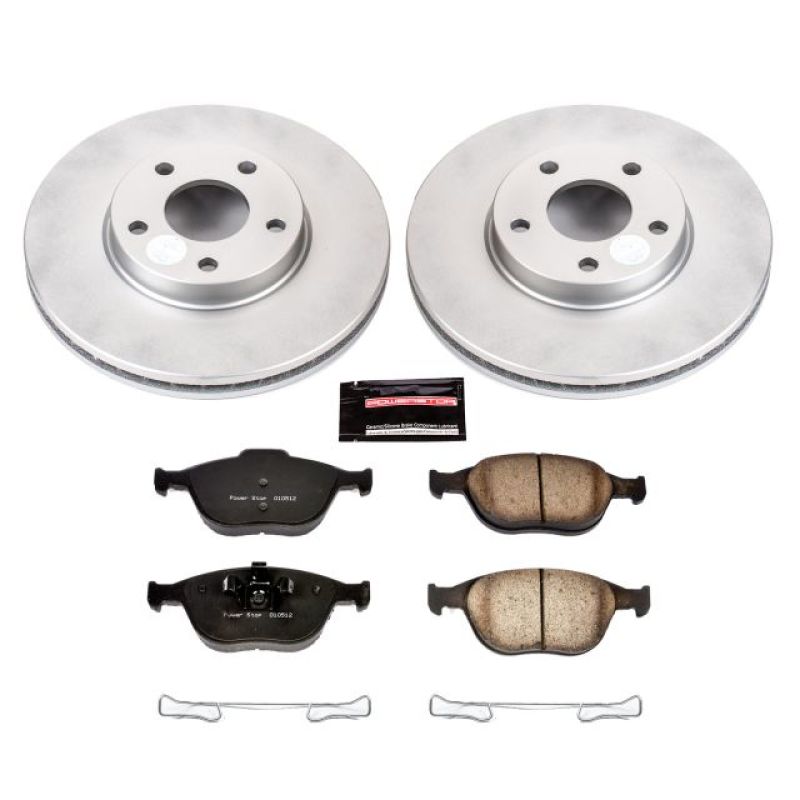 Power Stop 10-13 Ford Transit Connect Front Z17 Evolution Geomet Coated Brake Kit - CRK5580