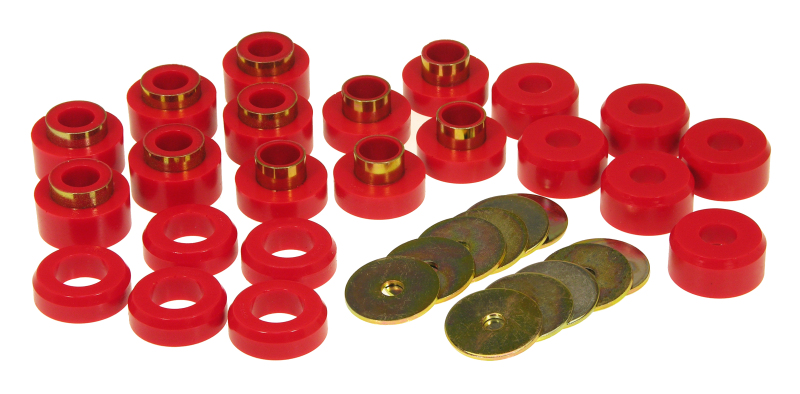 Prothane 97 Jeep TJ Body Mount Kit - Red - 1-107