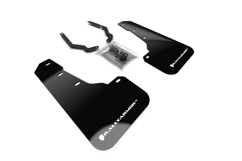 Rally Armor 18-22 Subaru Crosstrek Lift/AT Black Mud Flap w/ White Logo (Front Only) - MF46-FTLT-BLK/WH