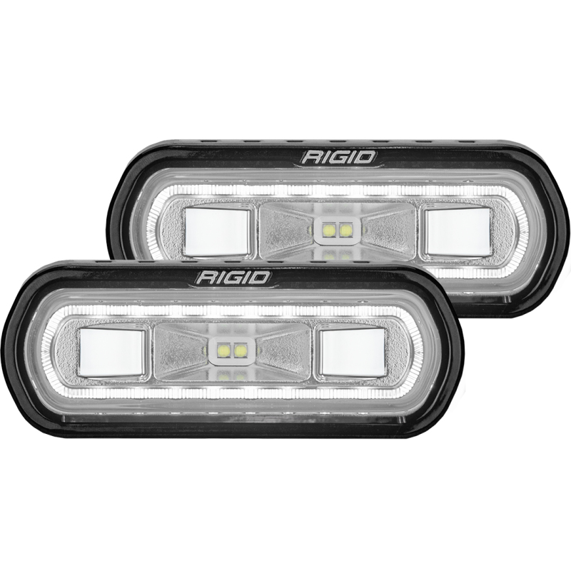 Rigid Industries SR-L Series Surface Mount LED Spreader Pair w/ White Halo - Universal - 53120