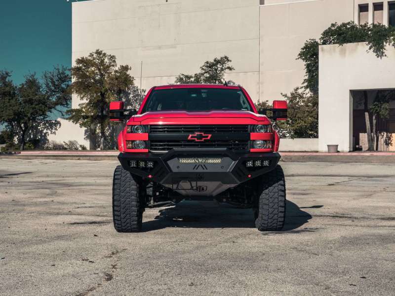 Road Armor 15-19 Chevy 2500 SPARTAN Front Bumper Bolt-On Skid Plate - Tex Blk - 3152XFSPB