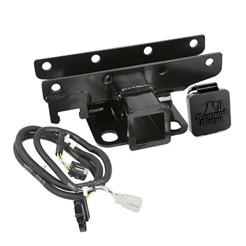 Rugged Ridge Receiver Hitch & Wiring Kit RR Logo 07-18 Jeep Wrangler JK - 11580.60