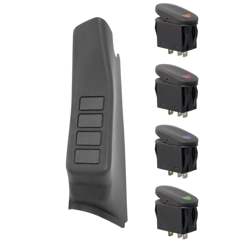 Rugged Ridge A-Pillar 4 Switch Pod Kit Black LHD 11-18 JK - 17235.96