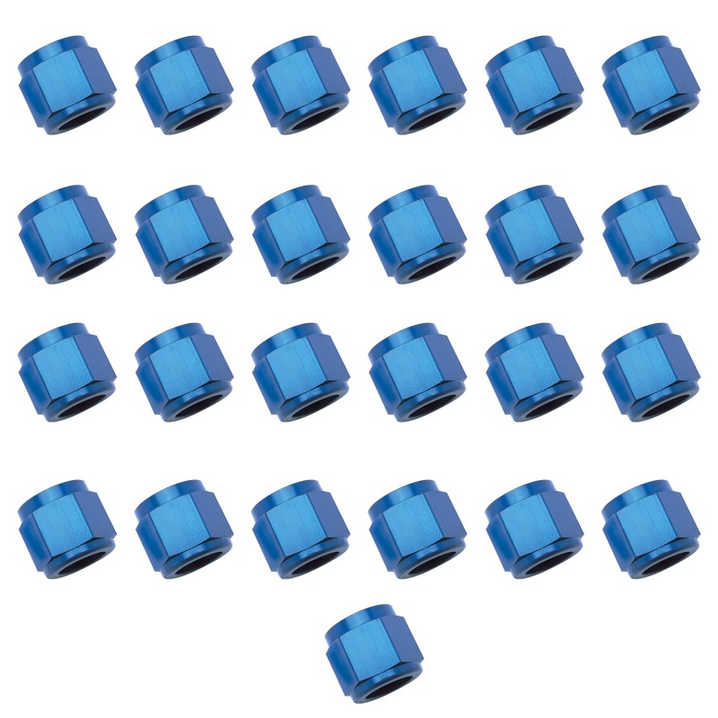 Russell Performance -6 AN Tube Nuts 3/8in dia. (Blue) (25 pcs.) - 660578