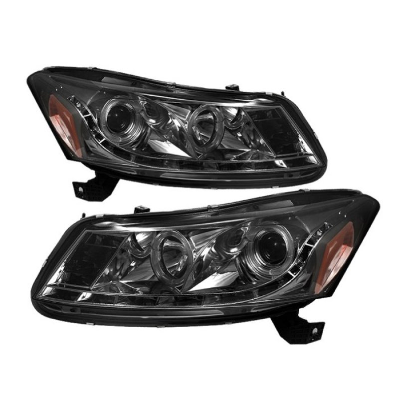 Spyder Honda Accord 08-12 4Dr Projector Headlights- LED Halo DRL Smke PRO-YD-HA08-4D-HL-SM - 5010681