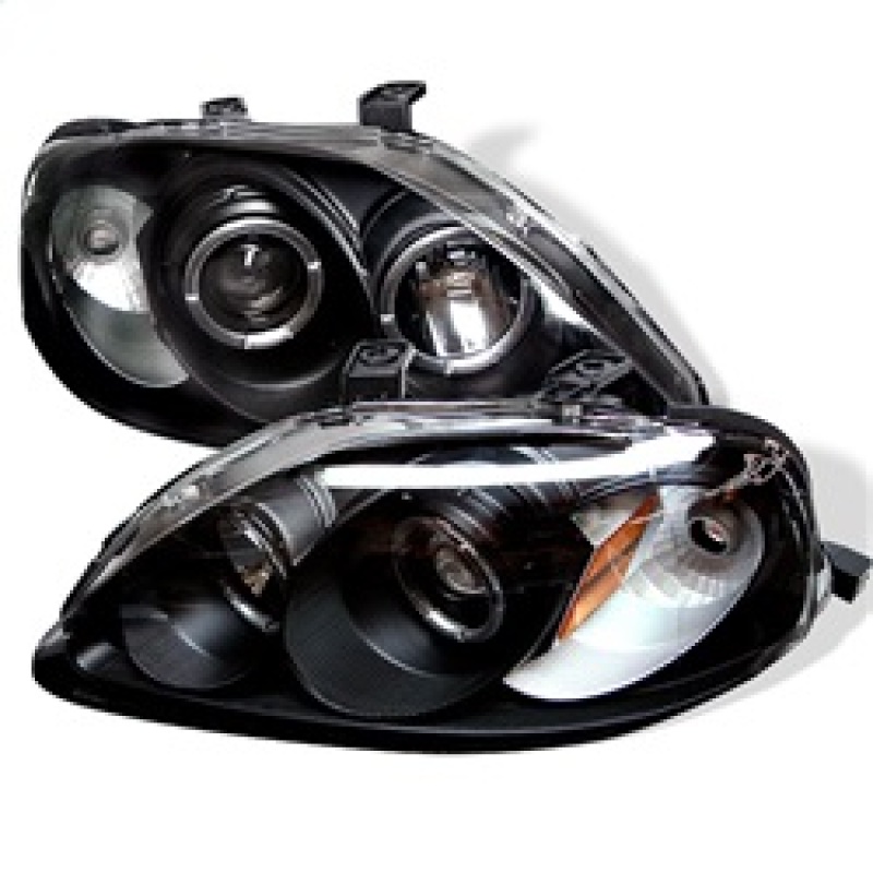 Spyder Honda Civic 99-00 Projector Headlights LED Halo Black High H1 Low H1 PRO-YD-HC99-AM-BK - 5010933