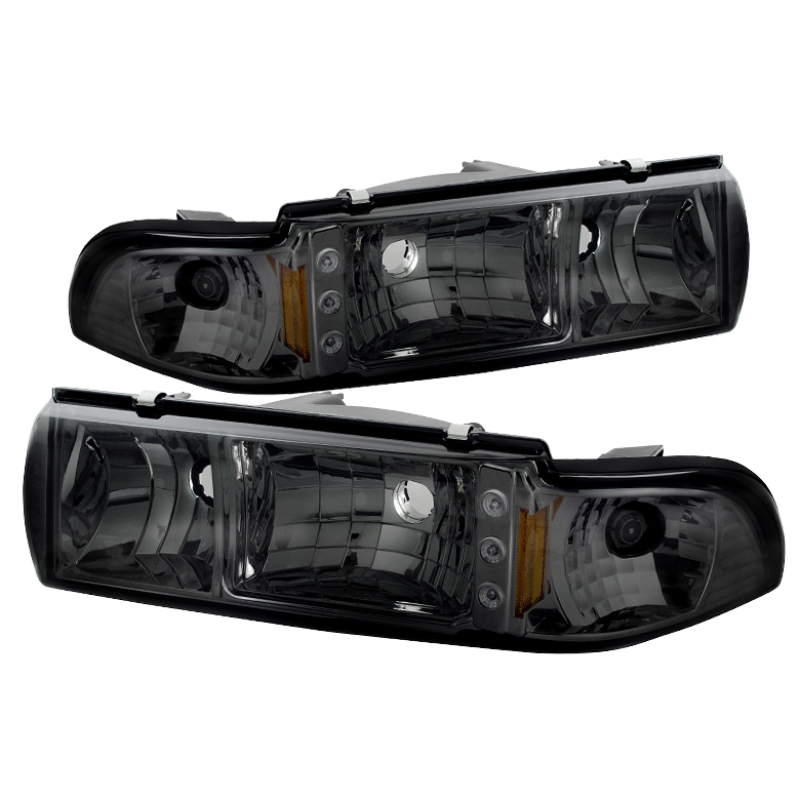 Xtune Chevy Caprice 91-96 / Impala 91-96 1Pc LED Crystal Headlights Smoke HD-ON-CCP91-1PC-LED-SM - 5031648