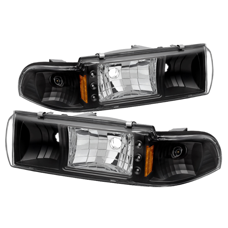 Xtune Chevy Caprice 91-96 / Impala 91-96 1Pc LED Crystal Headlights Black HD-ON-CCP91-1PC-LED-BK - 5031631