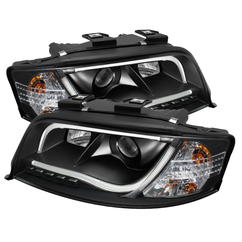 Spyder Audi A6 02-04 Projector Headlights Halogen ModelLight Tube DRL Blk PRO-YD-ADA601-LTDRL-BK - 5071873