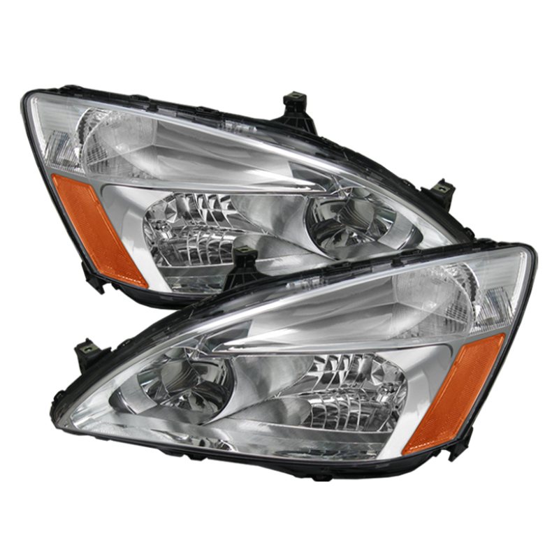 Xtune Honda Accord 03-07 Amber Crystal Headlights Chrome HD-JH-HA03-AM-C - 5072207