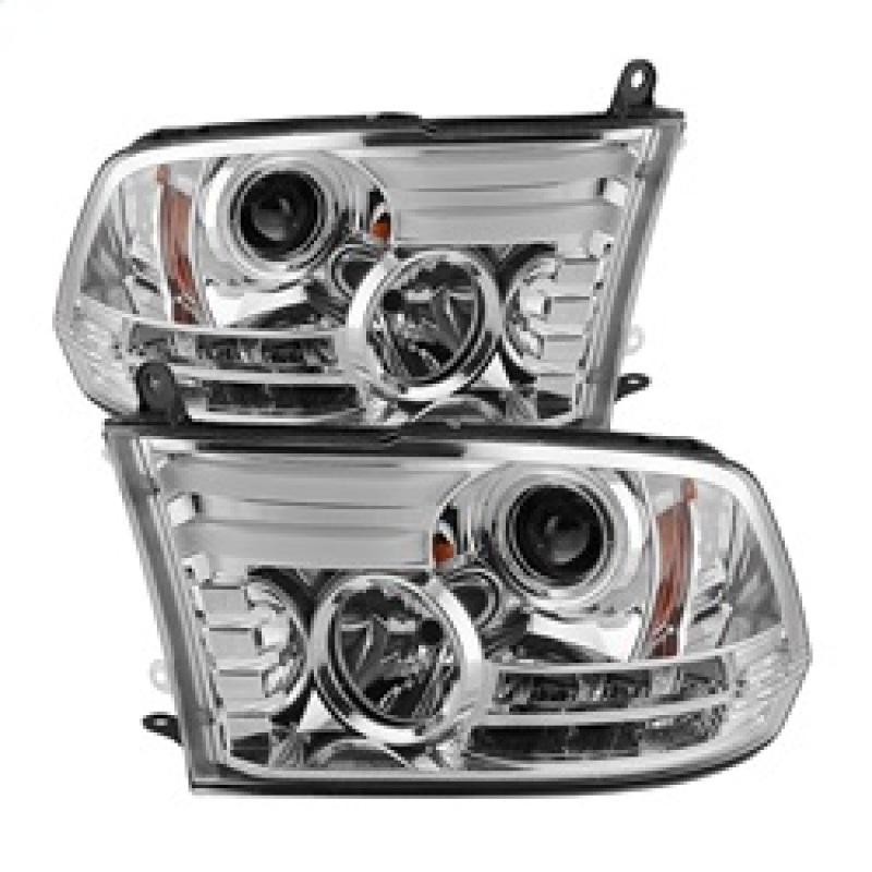 Spyder Dodge Ram 13-15 Projector Headlights Light Bar DRL Chrome PRO-YD-DR13-LBDRL-C - 5080905