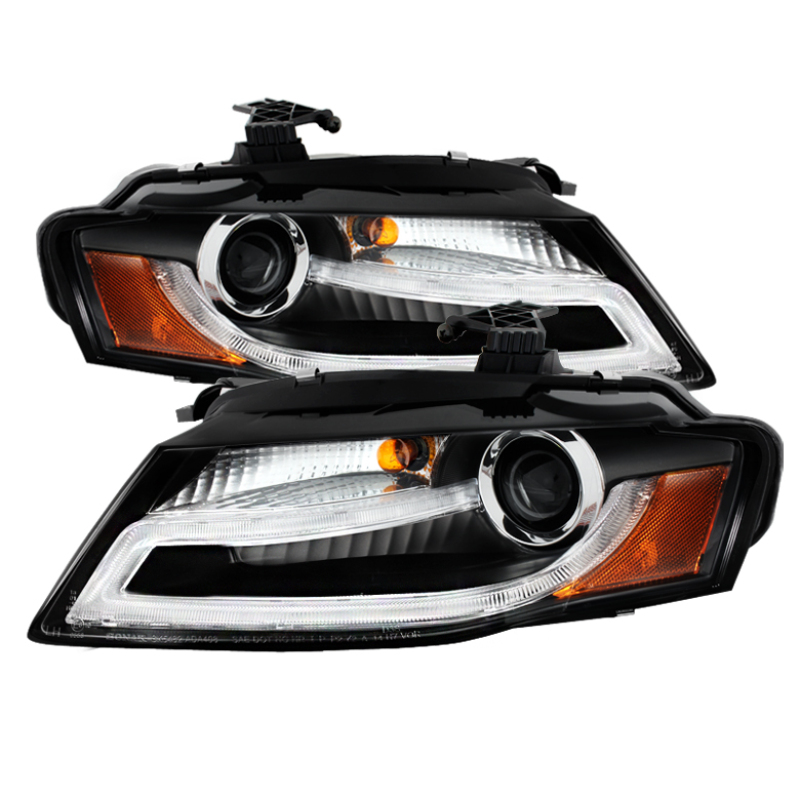 Spyder Audi A4 09-12 Projector Headlights Xenon/HID Model Only - DRL LED Blk PRO-YD-AA408-HID-DRL-BK - 5080752