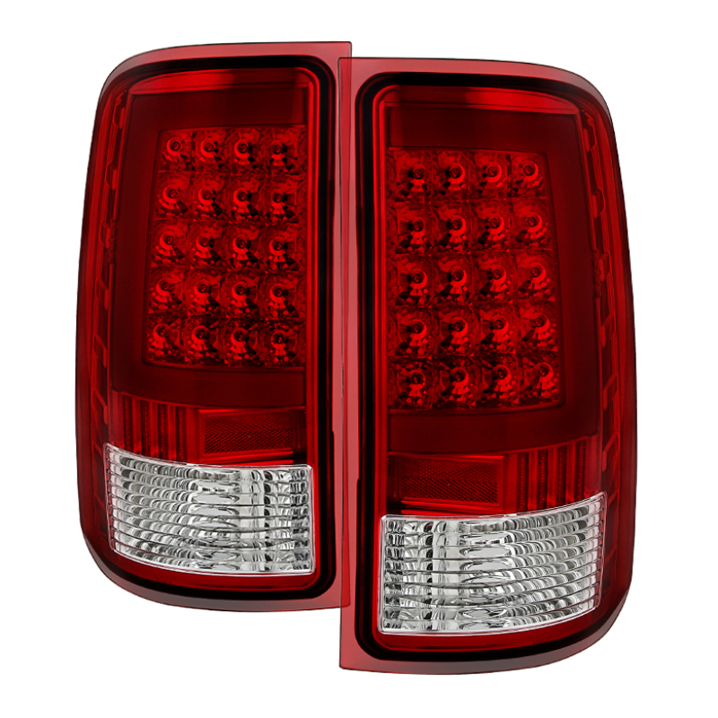 Xtune GMC Sierra 07-13 LED Tail Lights Red Clear ALT-ON-GS07-G2-LED-RC - 5081575