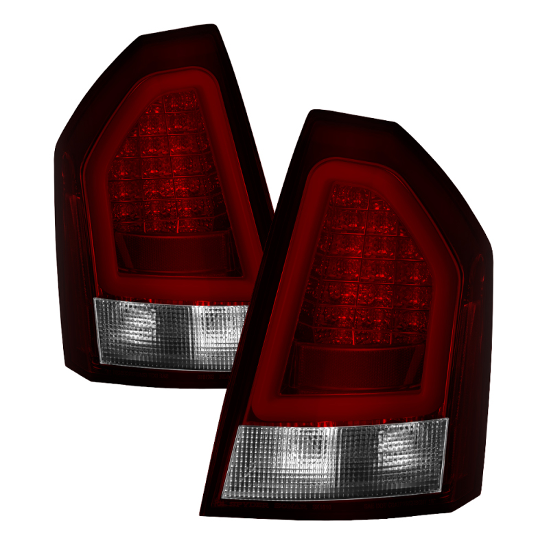 Spyder Chrysler 300 05-07 V2 Light Bar LED Tail Lights - Red Clear ALT-YD-CHR305V2-LED-RC - 5083333