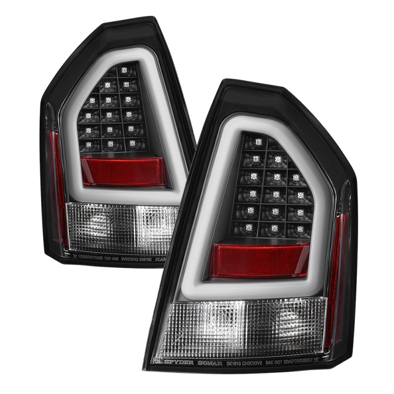 Spyder Chrysler 300 05-07 V2 Light Bar LED Tail Lights - Black ALT-YD-CHR305V2-LED-BK - 5083326