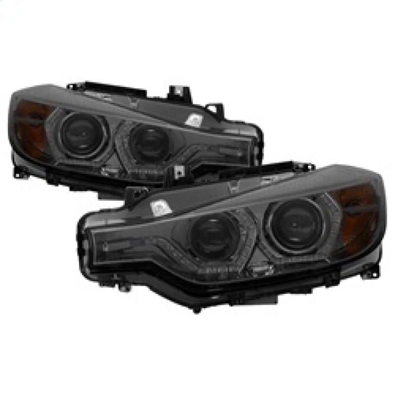 Spyder 12-14 BMW F30 3 Series 4DR Projector Headlights - LED DRL - Smoke (PRO-YD-BMWF3012-DRL-SM) - 5084361