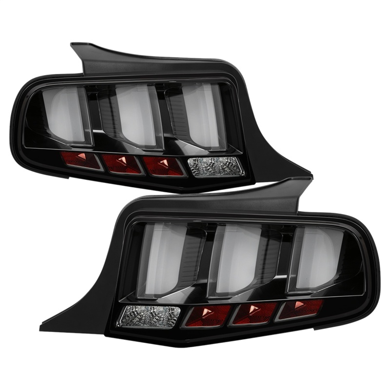 Spyder 10-12 Ford Mustang - Light Bar Seq. Turn Signal LED Tail Lights - Black - ALT-YD-FM10-LED-BK - 5085108