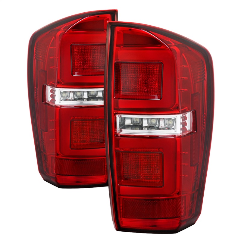 Spyder 16-17 Toyota Tacoma LED Tail Lights - Red Clear (ALT-YD-TT16-LED-RC) - 5085757