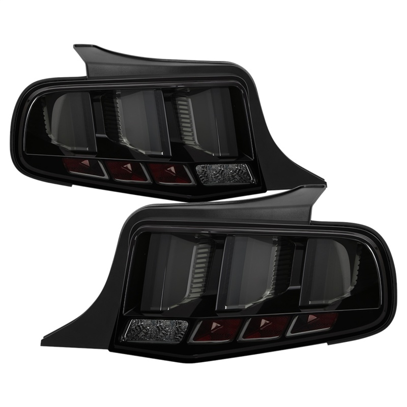 Spyder 10-12 Ford Mustang Light Bar Seq Turn Signal LED Tail Lights - Smoke ALT-YD-FM10-LED-SM - 5085115