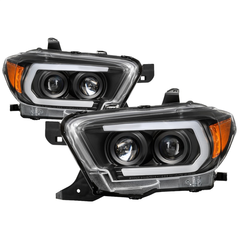 Spyder 16-18 Toyota Tacoma Projector Headlights - Seq LED Turn - Black - PRO-YD-TT16-LB-BK - 5085818