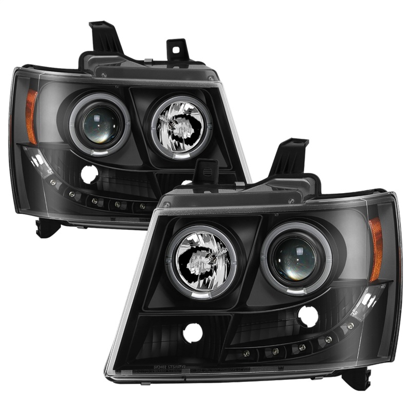 Spyder Chevy Suburban 1500 07-14 Projector Headlights LED Halo LED All Black PRO-YD-CSUB07-HL-BKV2 - 5085979