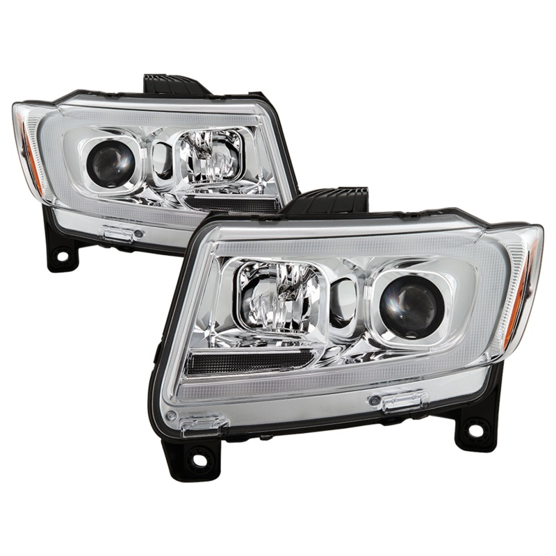 Spyder 11-13 Jeep Grand Cherokee - Light Bar Proj Headlights - Halo Model - Chro - PRO-YD-JGC11-LB-C - 5085801