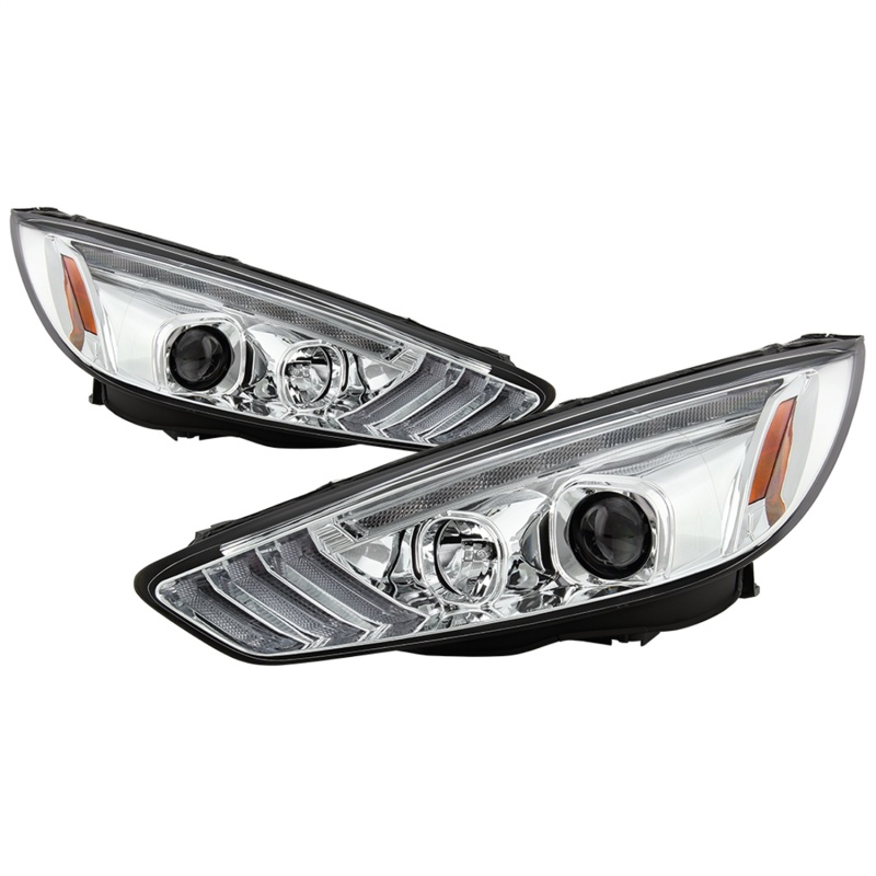 Spyder 15-18 Ford Focus Projector Headlights - Seq Turn Light Bar - Chrome PRO-YD-FF15-LBSEQ-C - 5086457