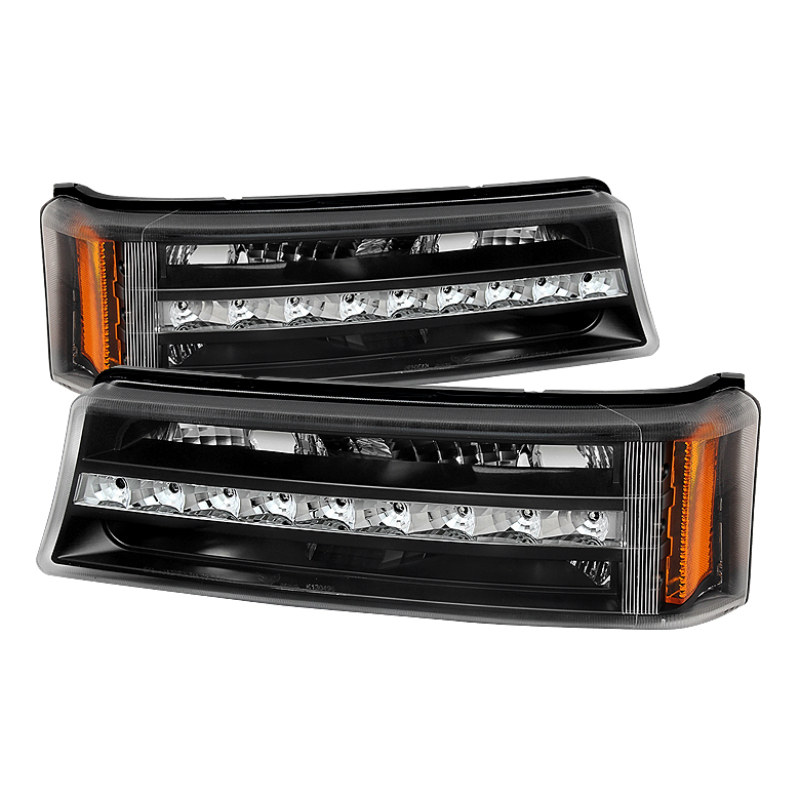 Xtune Chevy Silverado 03-06 / Avalanche 02-06 LED Bumper Lights Black CBL-JH-CS03-LED-BK - 9027482