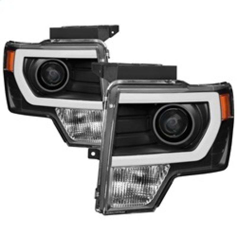 xTune Ford F150 Projector Headlights - Light Bar DRL - Black PRO-JH-FF15009-LBDRL-BK - 9037252